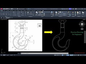 Crane Hook 2D Drawing in AutoCAD | Full step by step Tutorial for Beginners | Exercise 49
