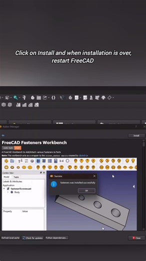 This is how to make bolts in just seconds in FreeCAD 3D. #modeling #mechanic #cadsoftware #cad