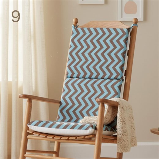 Zig Zag Nursery Rocking Chair Pad | Chevron Cushion Set | One Piece Seat & Back Cover | Soft and Washable | Custom Style - Etsy