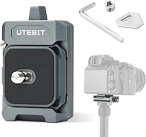 UTEBIT Quick Release Plate Kit, Arcac/F38 Interface Camera Quick Release Plate Mount Quick Setup w/ 1/4" to 3/8" Screw Thread Gimbles Sliders Tripods Adapter for Sony Canon Monopod DSLR Stabilizer