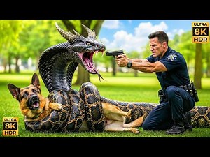 Brave Officers Risk Life to Save German Shepherd from 20ft Giant Python Attack! 🐍😱 Emotional Ending