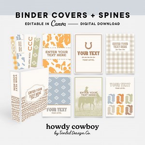 Western Binder Covers and Spines: Editable Teacher Filing (digital Download) - Etsy