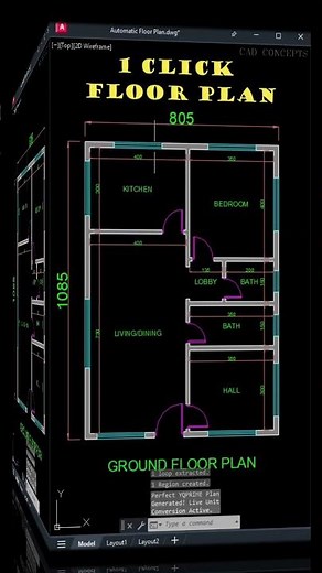 1 Click Floor Plan AutoCAD Hack