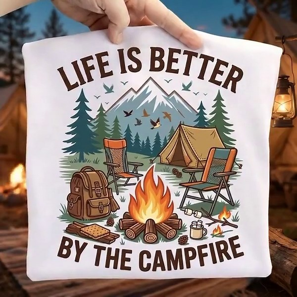 Life is Better by the Campfire Png, Camping Life Png, Vintage Camping Design, Outdoor Adventure, Campfire Clipart, Rustic Mountain Forest - Etsy