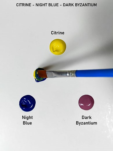 Color Mixing Triangle: Citrine, Night Blue, Dark Byzantium