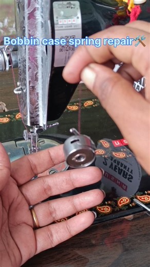 Bobbin case spring repair 🛠 #sewingtipsandtricks #sewingmachine #diysewing #sewingtips