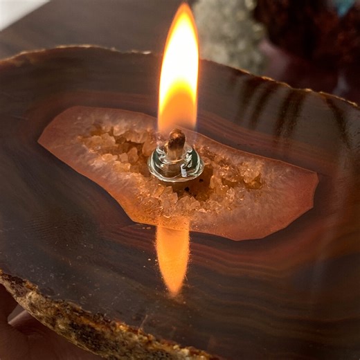 Agate Geode Rock Oil Candle Kit ,handcrafted Natural Stone Candle, Unique Gift for Candle and Rock Enthusiasts ,unique Gift for Home Decor - Etsy