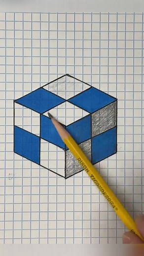 Cómo dibujar un cubo en 3D paso a paso