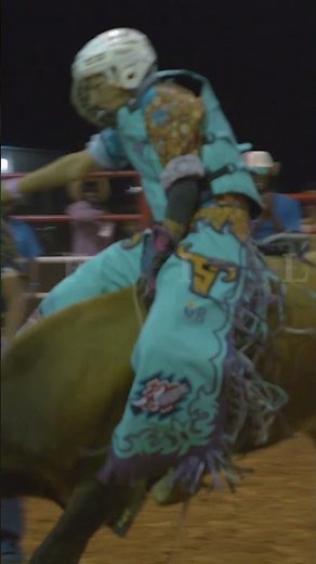 "Fearless cowgirl riding a bull during rodeo competition! 🤠🐂 #Rodeo #Cowgirl #bullriders #texas