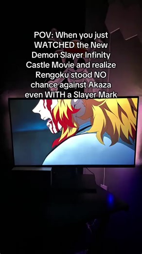 Auola on Instagram: "I love Rengoku but simply put he is his own worst enemy in that matchup. Before everyone got their slayer marks Rengoku is top 4 tho 💪. These govee lights make these scenes look so cool though, I love how they change colors with what you are watching on the screen and match the screen. It’s really entertaining and adds to my overall immersion. #demonslayer #akaza #rengoku #govee #goveelights"