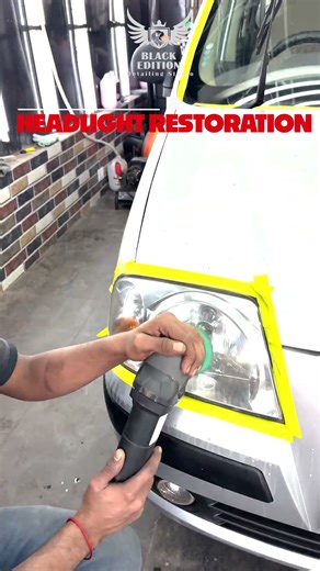 Hyundai Santro transform with our Windshield Treatment & Headlight Restoration at Black Edition,KJR
