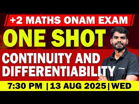 Plus Two Maths Onam Exam | Chapter 5 - Continuity and Differentiability| ONESHOT LIVE | MS SOLUTIONS