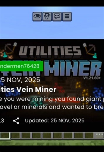 Minecraft Bedrock Utilities Vein Miner Mod Review