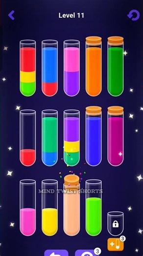 Water Sort Puzzle Level 11 Solved !! 🧠💧 So Satisfying! #shorts #puzzlegame #asmr