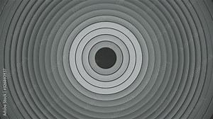 Abstract pattern of circles with the effect of displacement. White clean rings animation. Abstract background for business presentation. Seamless loop 4k 3d render
