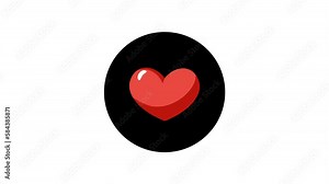Heart beating, love icon on white background. Micro animation, cartoon, illustration, clip art, vector. Web website symbol.