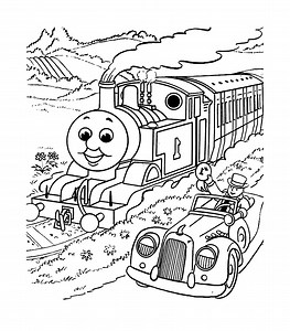 Image of Thomas and his friends to download and color (Thomas And Friends)