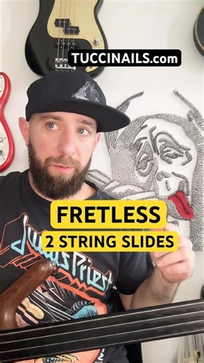 FRETLESS 2 STRING SLIDES #bass #guitar #bassplayer #request #technique #solo #bassist #music #fyp