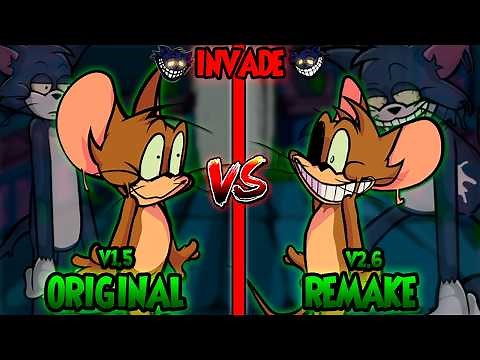 FNF': The Basement Show - Invade (Oldest Vs Newest) (vs alien tom and jerry 1.5 vs 2.6 comparison)
