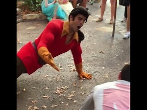 Man Challenges Gaston To Manly Push-up Contest At Disney World
