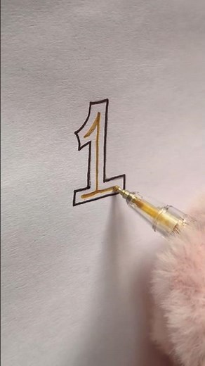 How to write number 1 in block font ? | Number Calligraphy