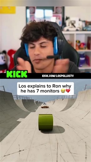 Los explains to Ron why he has 7 monitors 😭💔 #lospollostv #lospollos #fyp #viral