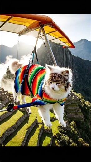 Wind of the Wall — A Brave Maine Coon’s Hang Glider Flight Above History 🌄