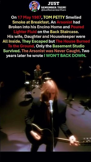 An ARSONIST Set Fire 🔥 to TOM PETTY's House 🎸 Two Years Later He Wrote I WON'T BACK DOWN #shorts