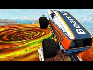 Beamng Drive - Car Falls Into Volcano Vortex #2 | BeamNG-Destruction