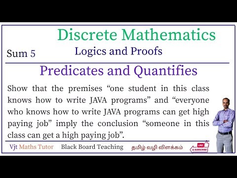 Predicates and Quantifiers | Discrete Mathematics | Logics and Proofs | Tamil | Sum 5