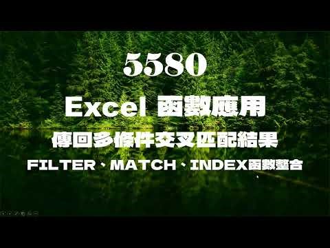 5580Excel函數應用 傳回多條件交叉匹配結果 FILTER
