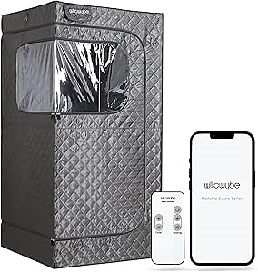 Amazon.com : WILLOWYBE Portable Steam Sauna with Bluetooth Control, 4L KingPower Steamer, Body Tent, Foldable Chair | Personal Home Spa(Dark Grey) : Patio, Lawn & Garden