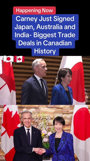 Carney Just Signed Japan, Australia and India- Biggest Trade Deals in Canadian History Carney Just Signed Japan, Australia and India - Biggest Trade Deals in Canadian History In ten days, Prime Minister Mark Carney signed strategic partnerships with Japan, Australia, and India across three continents. Japan's new PM chose Carney as the first world leader she met. Australia invited him to address Parliament. India signed a $2.6 billion uranium deal. Meanwhile, 77% of Canadian cars are now Japanes