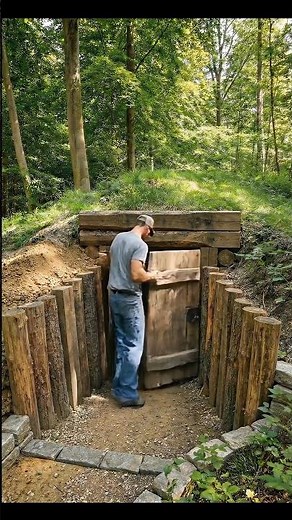 I Built an Ancient-Style Cave Home from Scratch 🕯️🏡 | Old World Underground Build #Shorts