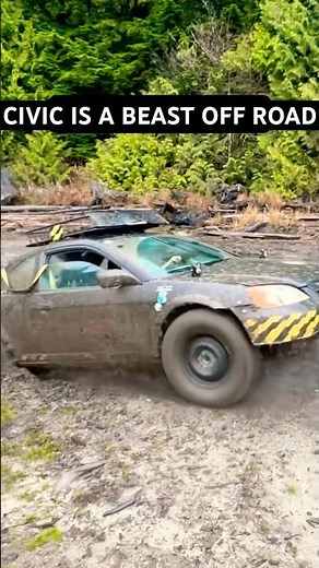 Who needs a 4x4 when you have a FWD Lifted Honda civic 😎 #hondacivic #offroad #mudding