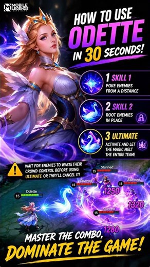 Odette tips and tricks you must learn 🔥| #mlbb #shortsfeed