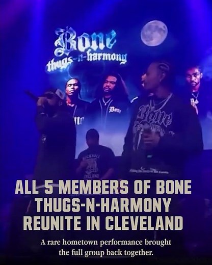 All 5 members of Bone Thugs-N-Harmony reunited for a rare performance in Cleveland🎙️