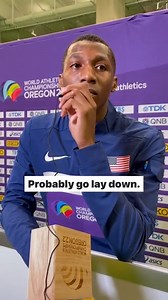 21K views · 592 reactions | From competing at the Olympic Games to earning a world championship medal, this past year has been busy for 18-year-old Erriyon Knighton. The first thing he wants to do: "Probably go lay down. I'm tired."  #WorldAthleticsChamps x #WCHOregon22 | NBC Olympics & Paralympics | Facebook