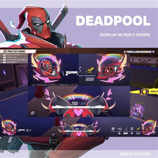 Animated Deadpool Overlay | Marvel Rivals Overlay Inspired | Streamer Graphics | Marvel Rivals Hud Overlay | Vtuber Assets | Obs - Etsy