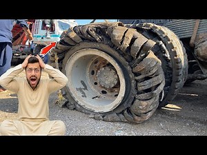 INCREDIBLE! Truck Tire Explodes on Highway & Completely Destroyed Wheel Restored by Master Mechanic