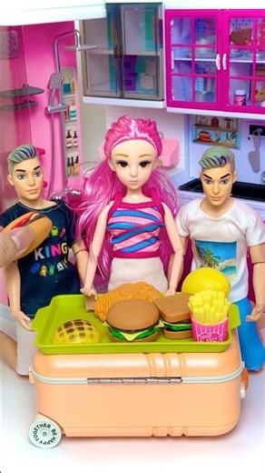 Satisfying With Unboxing Doll Eating Set Toys #asmr #toys #shorts