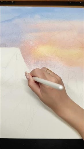 Watercolor Process: Victoria’s Sunset | Painting the Golden Hour 🍂 | 水彩写生：维多利亚的黄昏 #artforsale