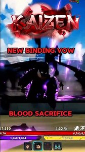 New binding vow blood sacrifice 💀 #roblox #kaizen #jjk