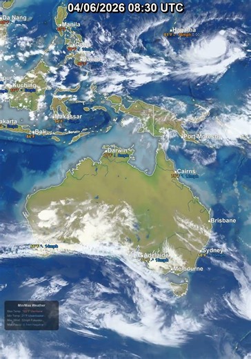 Australia & Oceania 24 Hour Satellite Weather | April 06, 2026 #shorts