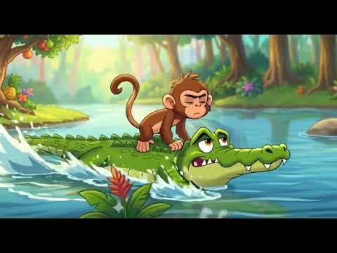 The Monkey and the Crocodile 🐒🐊 | Bedtime Moral Story for Kids | English Moral Stories