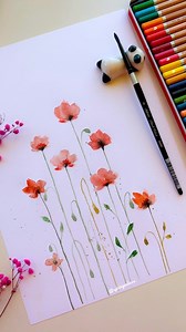 20K views · 25K reactions | Poppy with Watercolour pencils♥️ Easiest...