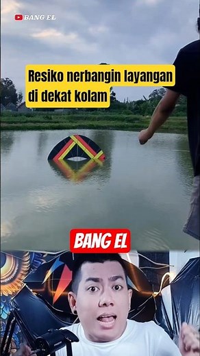 The risk of flying a kite on the edge of a pool is that it will automatically sink #shorts #react...