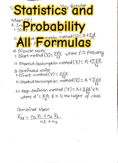 Statistics and Probability all formulas
