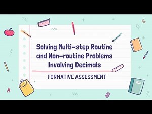 Formative Assessment || Solving Multi-Step Word Problems Involving Decimals