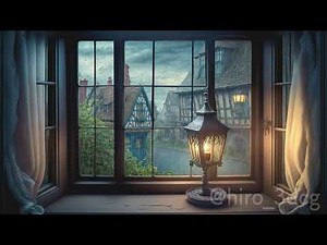 【背景ループ素材】雨の日とランタン ループ素材 ファンタジー 窓から眺める 落ち着く 異世界 Vtuberさんの配信背景に 雨 窓 部屋 ランタン 中世風 動く背景【背景動画】